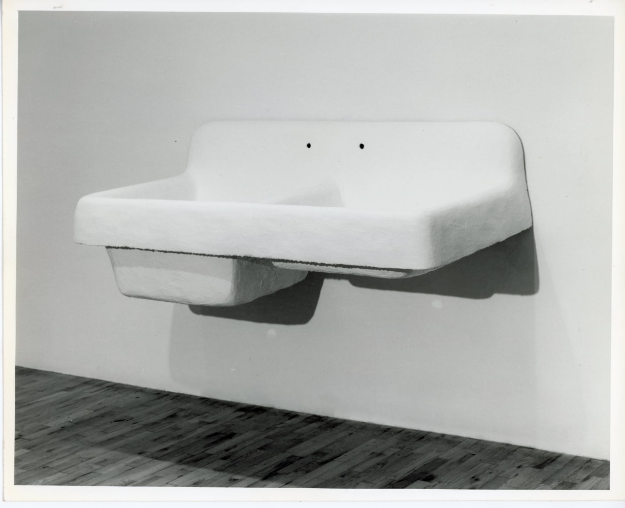 Robert Gober &quot;Untitled Sink&quot; 1984 Plaster, wire lathe, wood, steel latex, oil paint 26 x 66 x 34&quot;