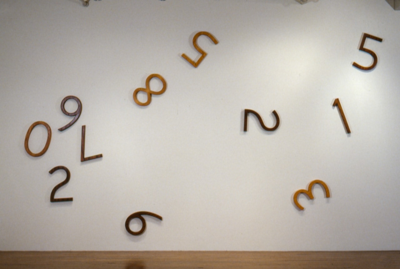 Jonathan Borofsky &quot;Pieces of Infinity (E)&quot; 1991 Hardwood (oak and zebra), 11 elements 124 1/4&quot; x 224&quot; x 1 3/4&quot; overall