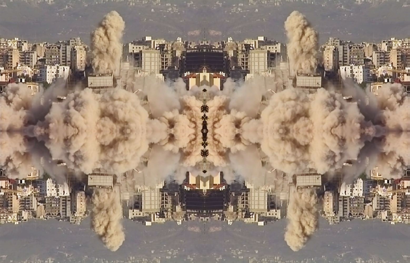 Walid Raad Sweet Talk: Commissions (Beirut) _ Solidere 1994-1997, 2019 (detail) panoramic digital video resolution 5760 x 1080 ratio 16:3, looped