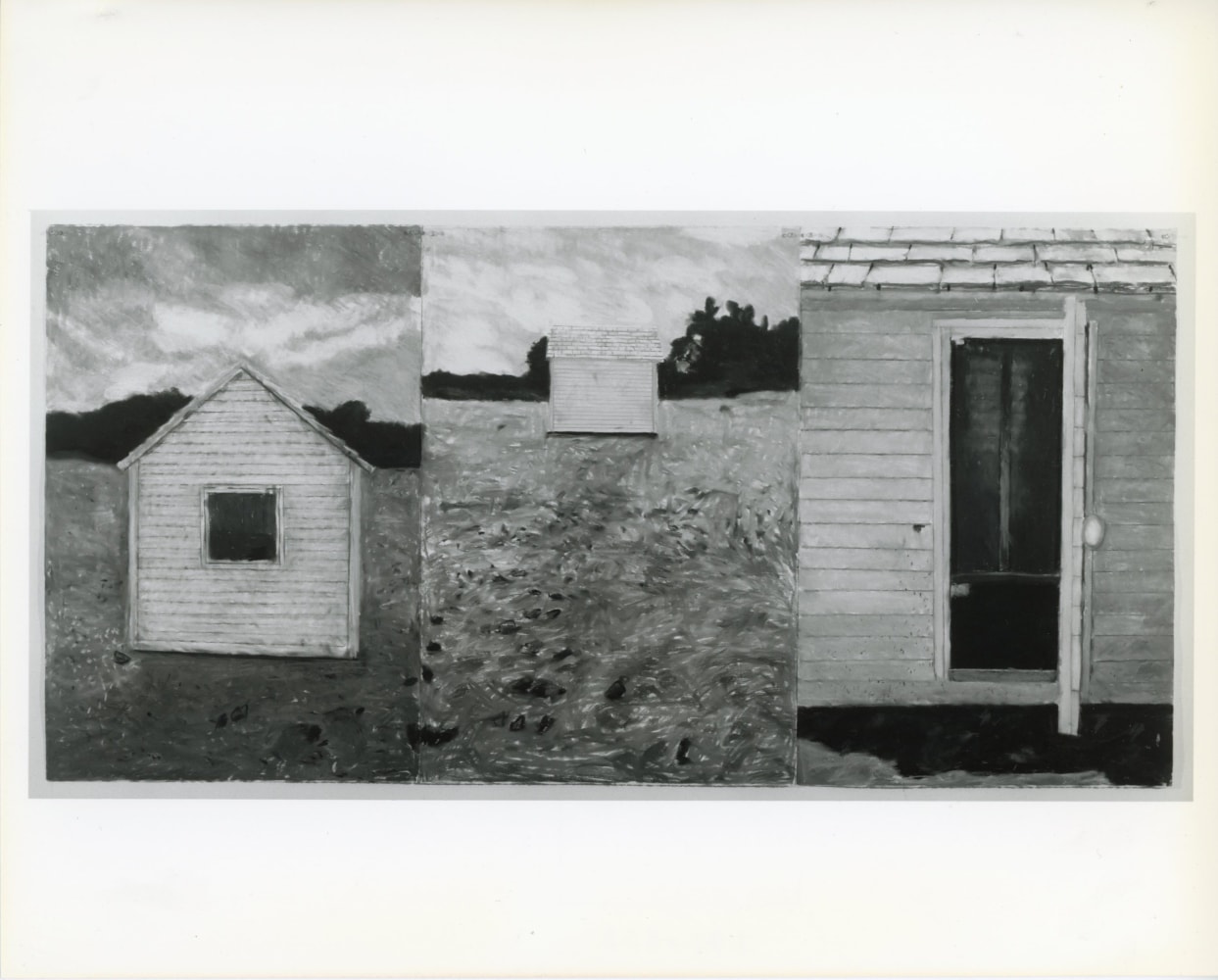 Jennifer Bartlett &quot;Old House Lane #7&quot; Pastel on 3 sheets of paper 44&quot; x 90&quot;