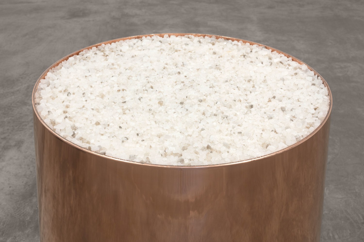 Meg Webster, Copper Containing Salt II, 2017, copper, acrylic, silicone, salt