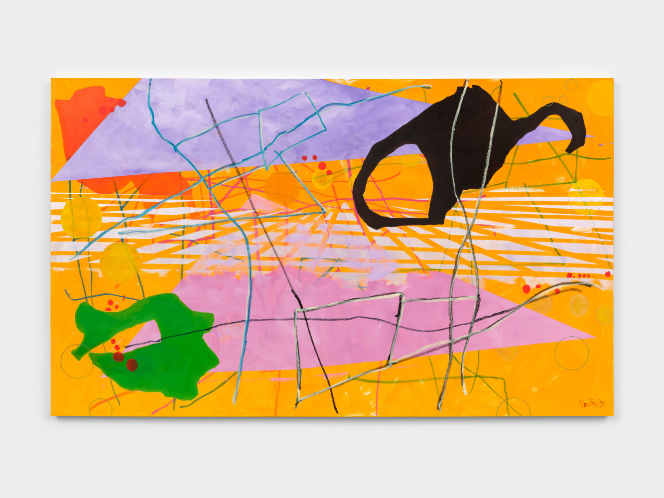 Cynthia Hawkins  Chapter 3: Maps Necessary for a Walk in 4D, #10, 2025  acrylic and oil bar  60 x 100 in. (152.4 x 254 cm)  signed recto; signed, titled, and dated verso