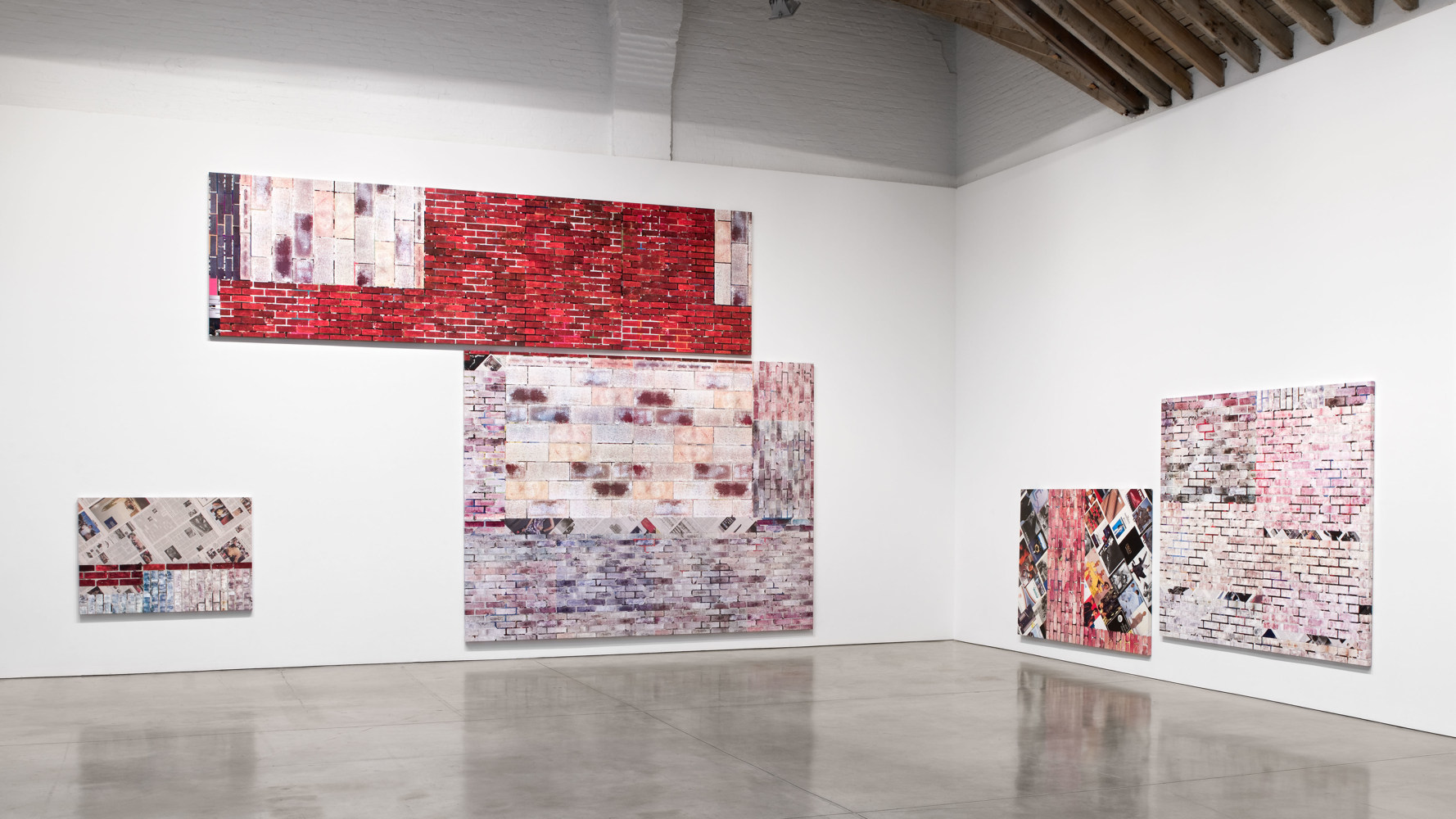 Installation view, Kelley Walker, Paula Cooper Gallery, 534 W 21st Street, New York. October 31 - December 13, 2008. © Kelley Walker. Courtesy Paula Cooper Gallery, New York. Photo: Ellen Page Wilson.