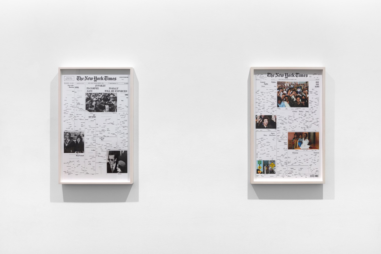Installation view of Sarah Charlesworth: Modern History at Paula Cooper Gallery