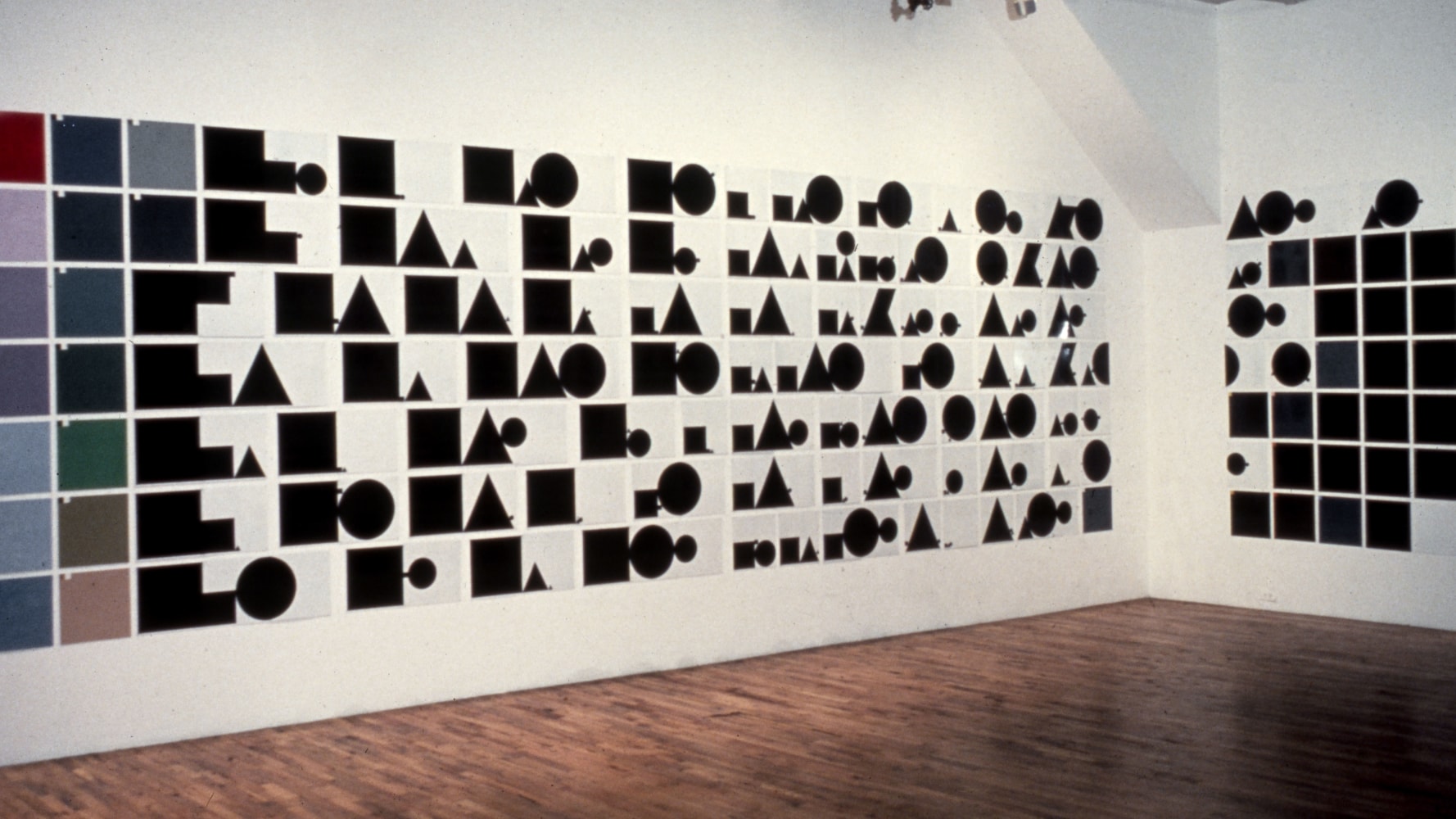 Installation view, A New Work: Rhapsody, Paula Cooper Gallery, 155 Wooster Street, New York, May 8 - Jun 2 1976. © Jennifer Bartlett. Courtesy Paula Cooper Gallery, New York, Marianne Boesky Gallery, New York, and The Jennifer Bartlett 2013 Trust.