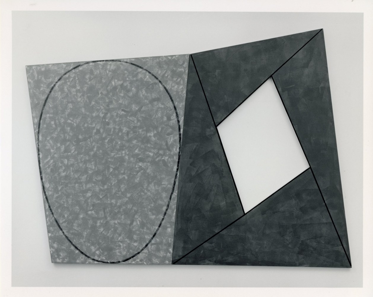 Robert Mangold &quot;Red Ellipse/Red Frame&quot; 1987 Acrylic and pencil on canvas 96&quot; x 137 3/4&quot;