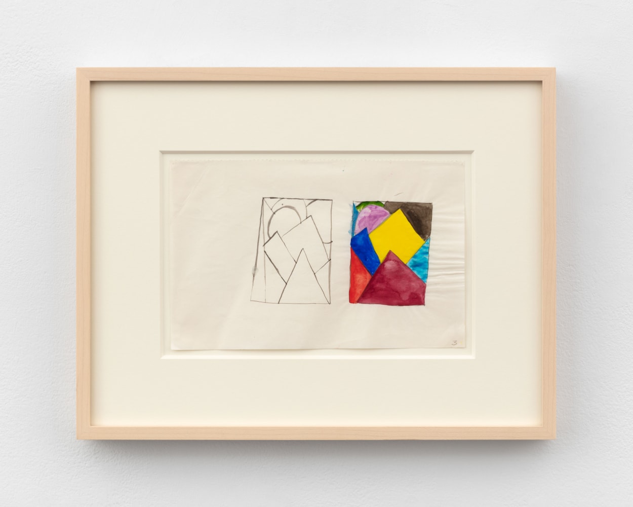 Joel Shapiro untitled, circa 1972 watercolor on paper paper: 5 1/4 x 8 1/4 in. frame: 10 3/8 x 13 3/8 x 1 1/2 in. (26.4 x 34 x 3.8 cm)