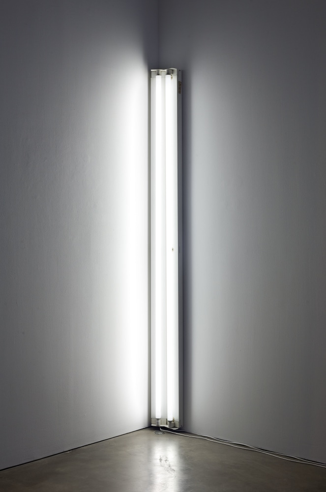 Dan Flavin White around a corner, 1965 cool white fluorescent light 96 x 4-1/2 x 4 in. (243.8 x 11.4 x 10.2 cm) Edition 1 of 3, 1 fabricated during artist's lifetime
