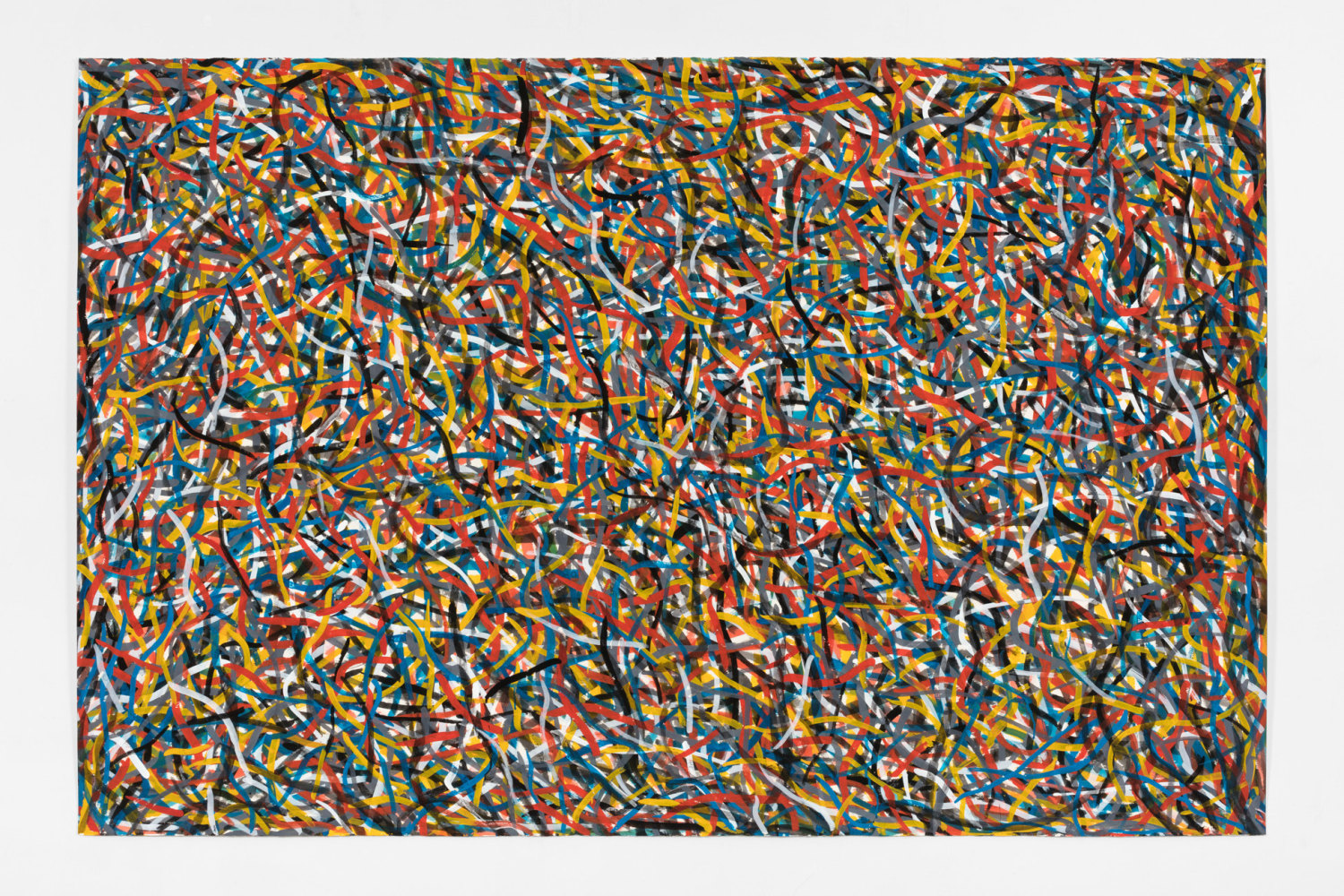 Sol LeWitt Brushstrokes, 1996 gouache on paper image: 60 1/2 x 92 1/2 in. (153.7 x 235 cm) frame: 66 x 98 1/8 x 2 1/2 in. (167.6 x 249.2 x 6.4 cm) signed lower right: "S LeWitt"