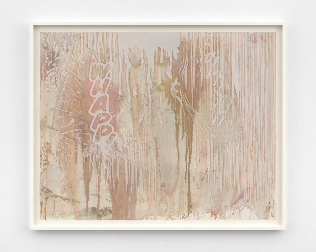 Christian Marclay Actions: Whapp! Splash (no. 3), 2013-2015 acrylic paint and silkscreen ink on Saunders Waterford White paper 40 x 50 in. (101.6 x 127 cm) frame: 43 3/4 x 53 3/4 x 2 in. (111.1 x 136.5 x 5.1 cm)