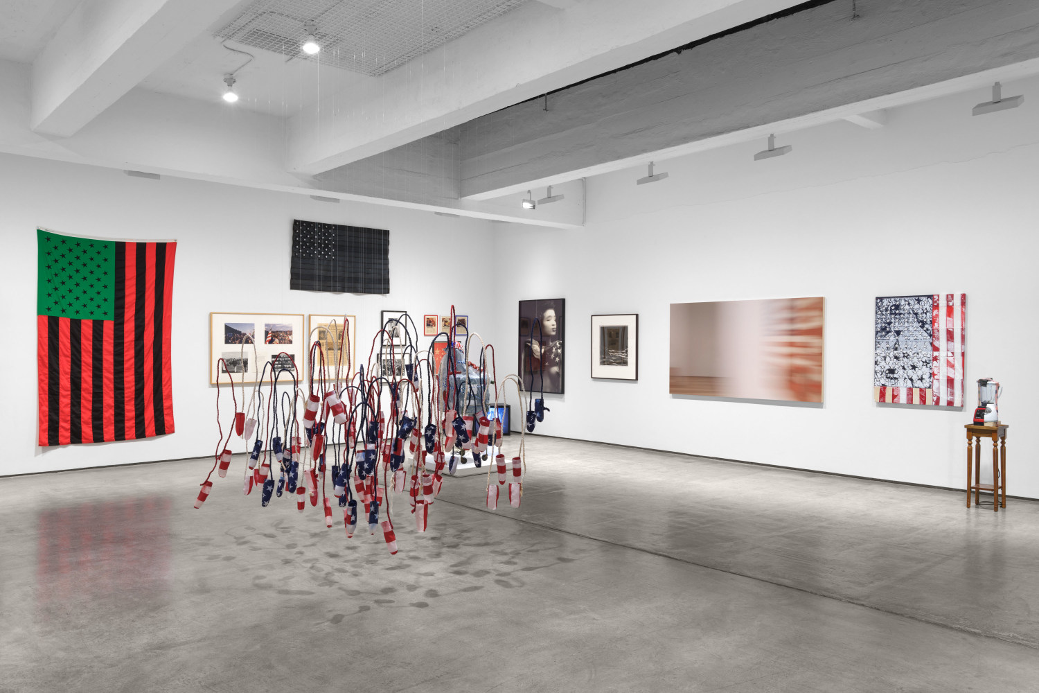 Installation view, Flags: A Group Show, Paula Cooper Gallery, New York, September 7 – October 26, 2024. Courtesy Paula Cooper Gallery, New York. Photo: Steven Probert