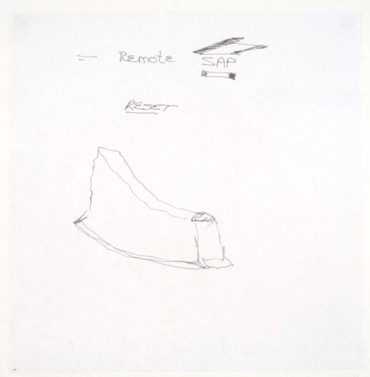 Robert Grosvenor &quot;Remote Reset&quot; 1998 Ink on paper 8 3/4 x 8 3/4&quot;