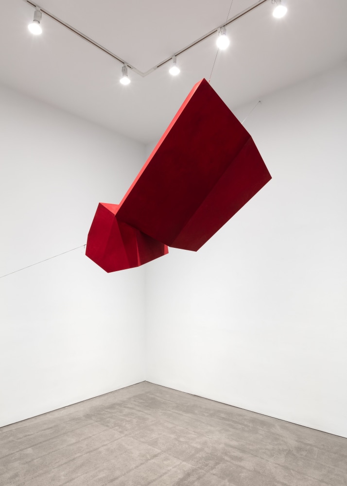 Joel Shapiro Flush, 2016 wood and casein 54 x 36 x 29 1/4 in. (137.2 x 91.4 x 74.3 cm)
