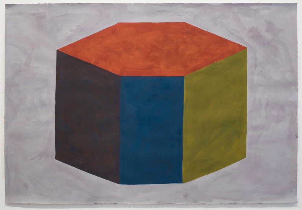 Sol LeWitt 'Form Derived from a Cubic Rectangle" 1991 Gouache on paper 30 1/2 x 44 1/8 in.