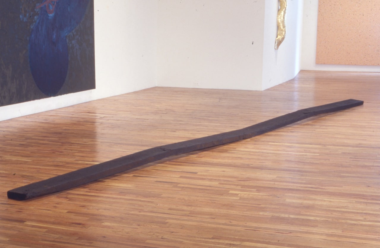 Robert Grosvenor &quot;Untitled&quot; 1972 Wood and Creosote 5&quot; x 24'10&quot; x 9 1/2&quot;