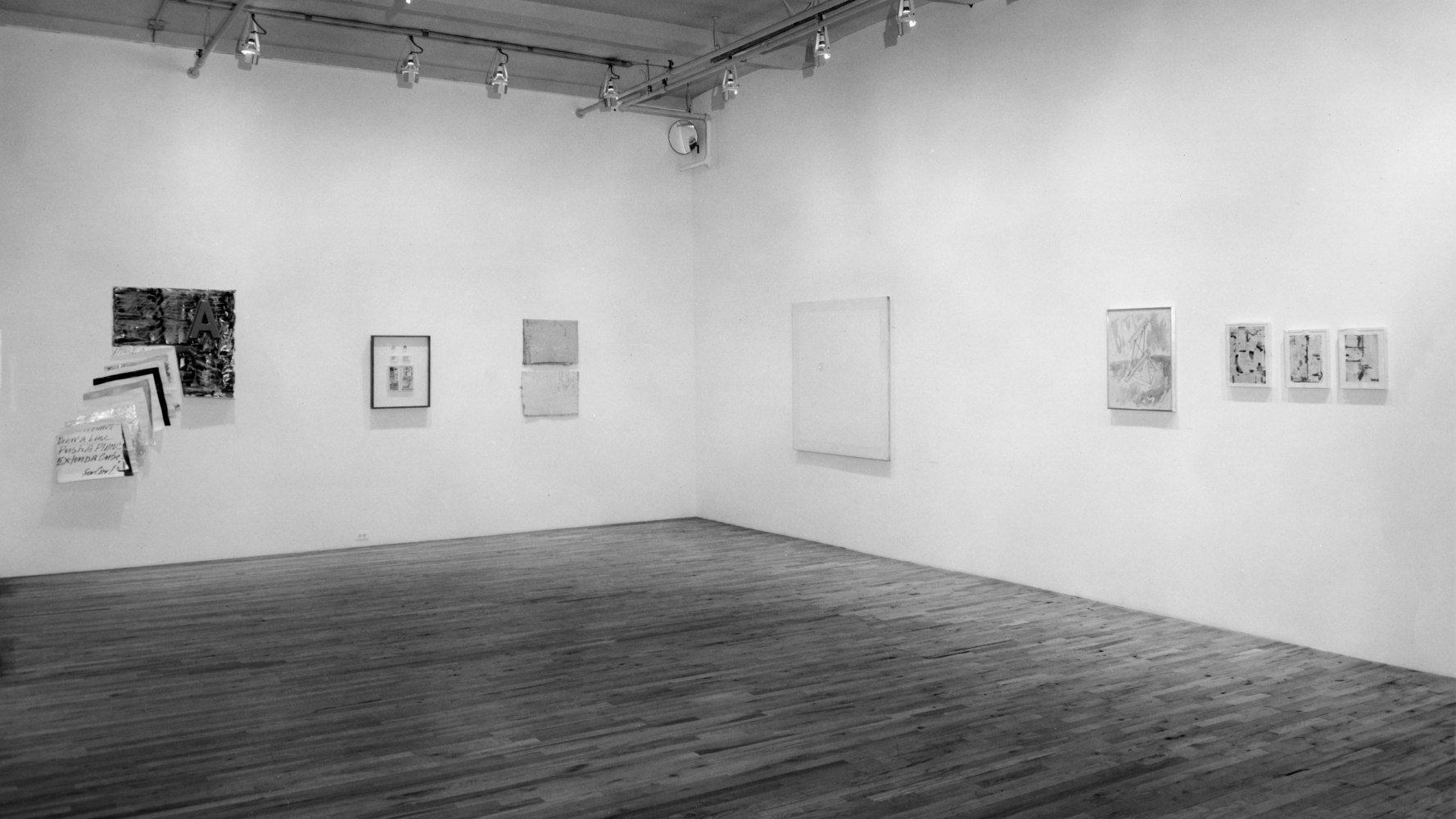 Installation view, Drawings and Other Works, Paula Cooper Gallery, 155 Wooster Street, New York, December 7 1974 - January 8 1975. Photo: Geoffrey Clements.