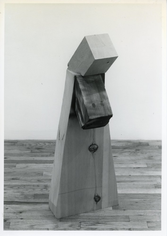 Joel Shapiro &quot;Untitled&quot; 1984 Burnt wood and pencil 37 3/4 x 14 x 11&quot;