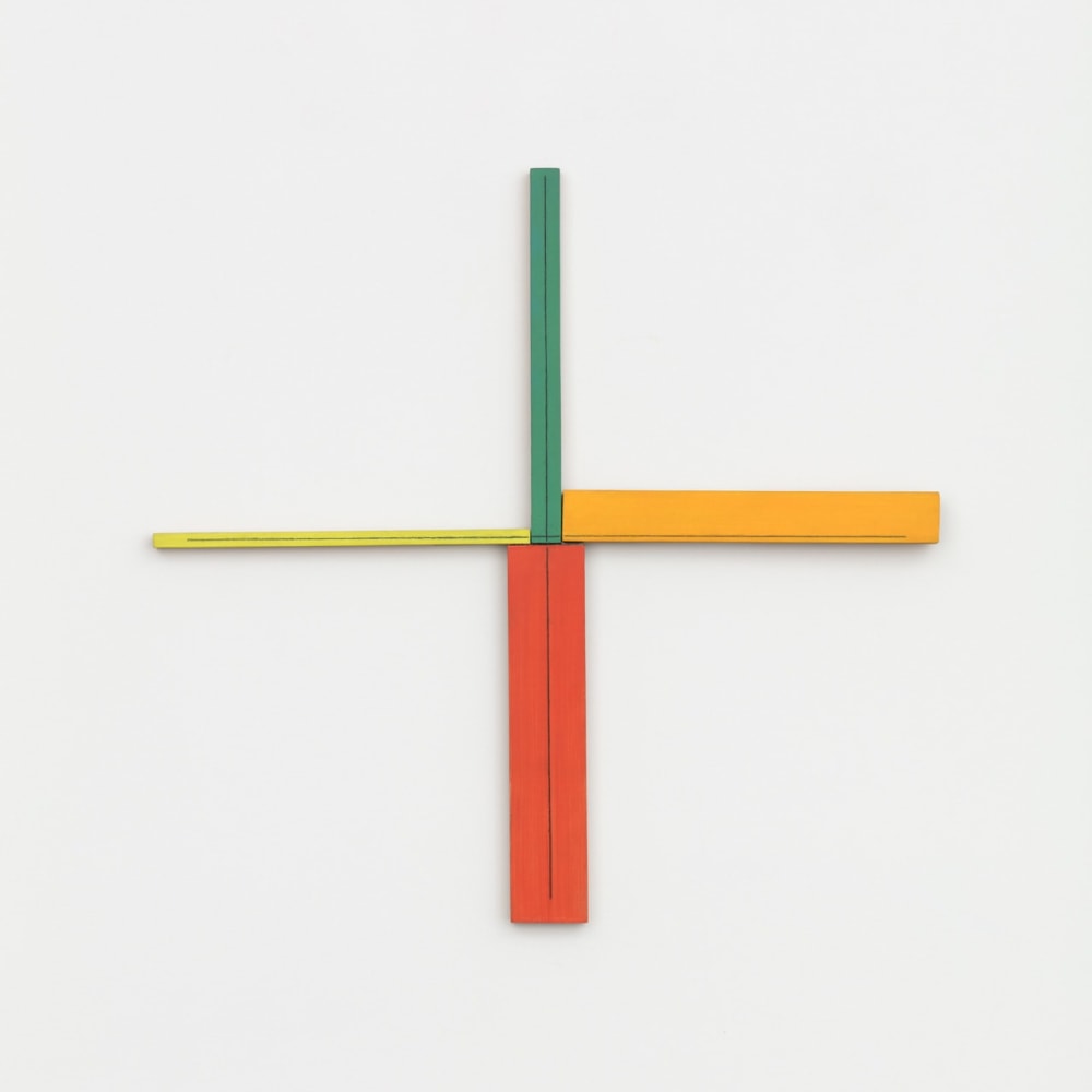 Robert Mangold &quot;+ Painting&quot; 1982 Acrylic on canvas, aluminum 120&quot; x 127 1/2&quot;