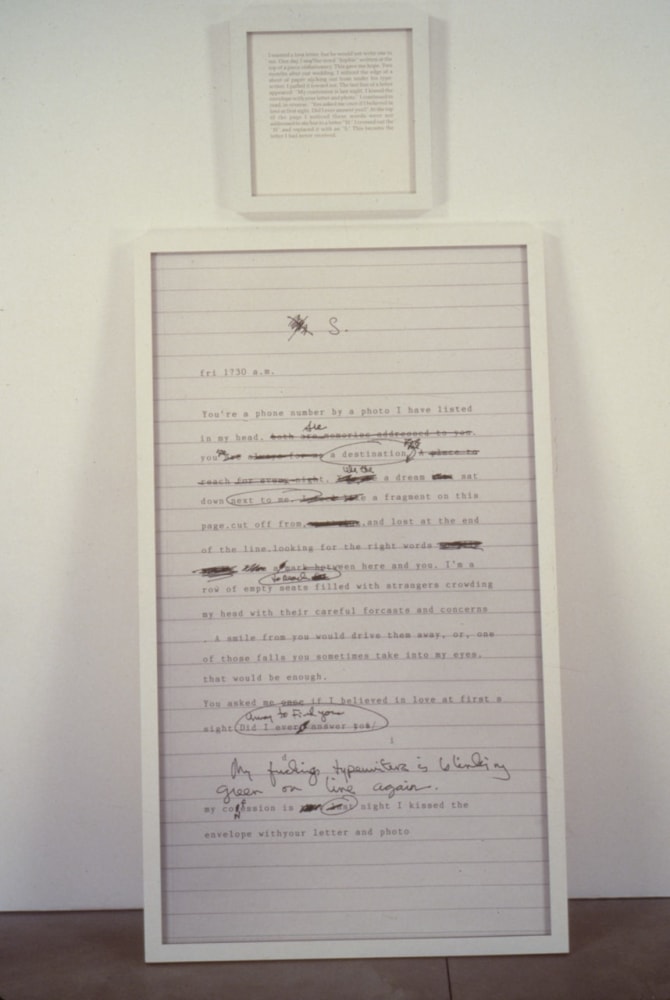 Sophie Calle &quot;Autobiographies (The Rival)&quot; 2992 Silver gelatin print with text panel Photograph: 65 3/4 x 38 1/4 in. Text panel: 18 1/2 x 18 1/2 in.