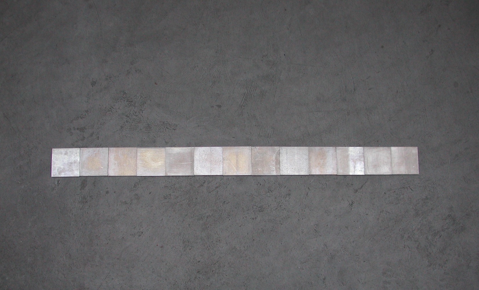 Carl Andre "2 x 13 Al Block" 2000 Aliuminum 3/8 x 3 3/8 x 3 3/8"