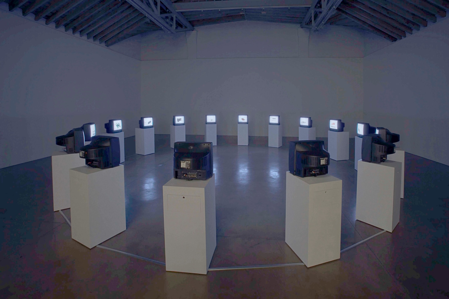 Christian Marclay "Shake Rattle and Roll (Fluxmix) 2004 16 DVDs, 16 monitors 10 - 15 minutes
