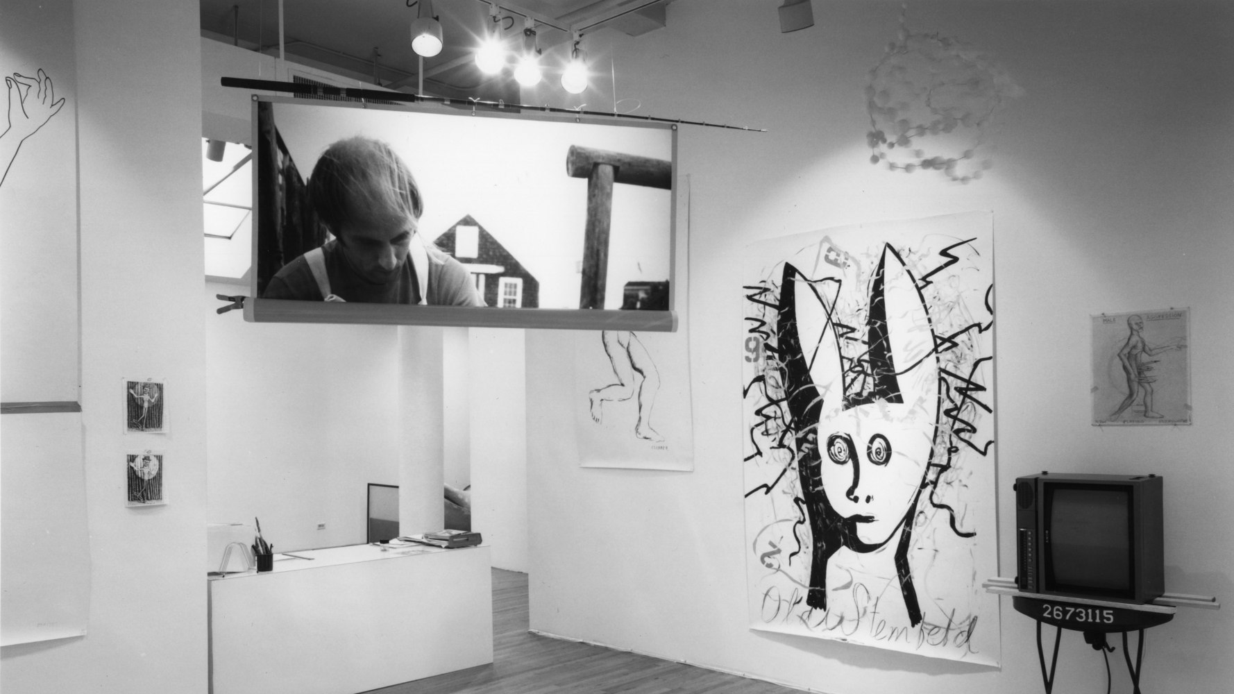 Installation view, Jonathan Borofsky, Paula Cooper Gallery, 155 Wooster Street, New York, November 5 - December 3, 1983. © Jonathan Borofsky. Courtesy Paula Cooper Gallery, New York. Photo: Eeva Inkeri.