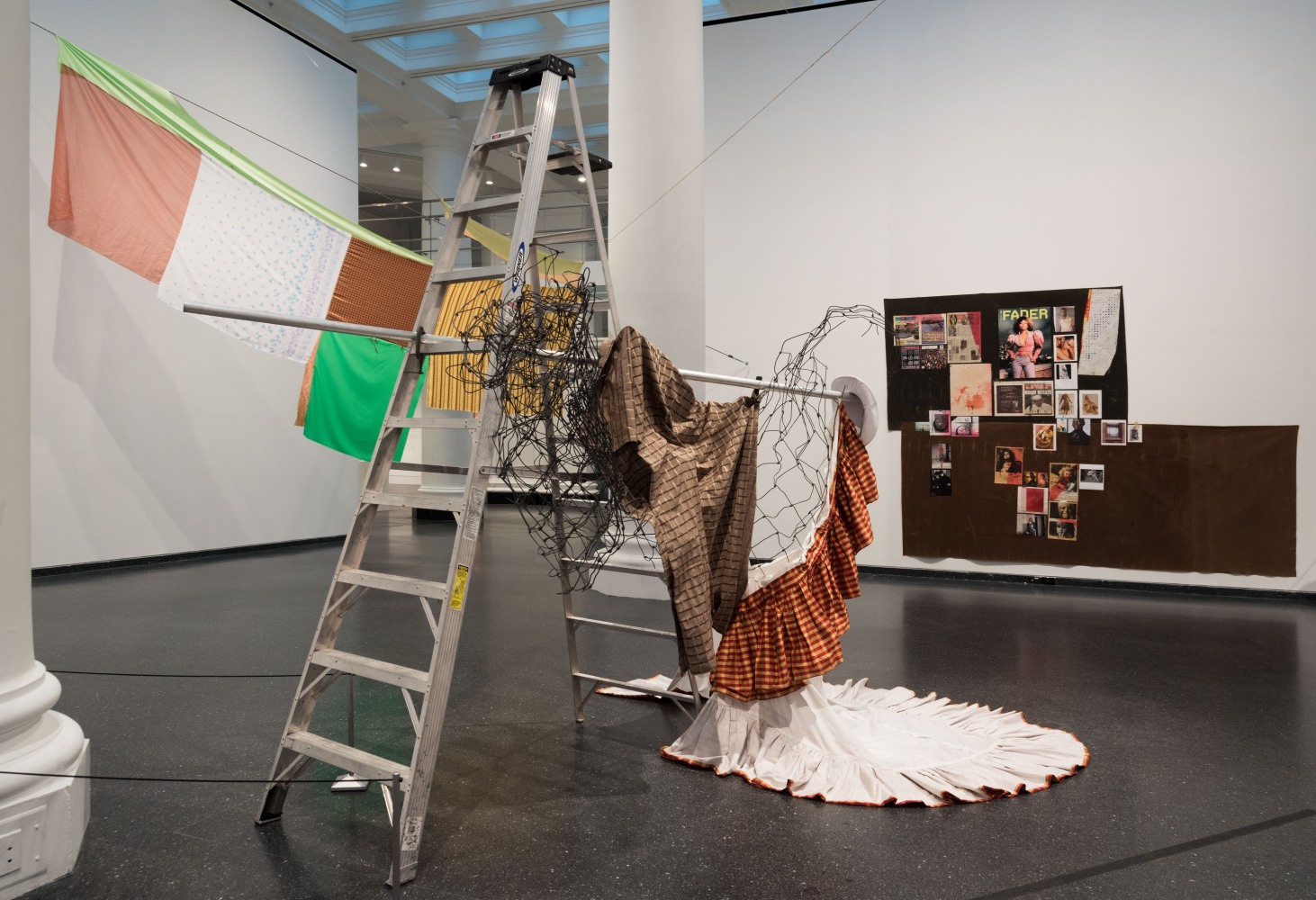 Installation view, Eric N. Mack: Lemme walk across the room, Brooklyn Museum, 2019. Photo: Jonathan Dorado, courtesy the Brooklyn Museum.