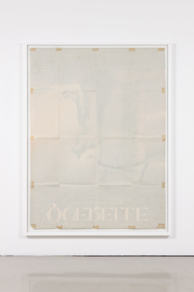 Matias Faldbakken Untitled (Stein), 2013 movie poster with backside facing out 50 x 66 in. (127 x 167.6 cm) 54.33 x 73.62 x 6.1 in. (138 x 187 x 15.5 cm)