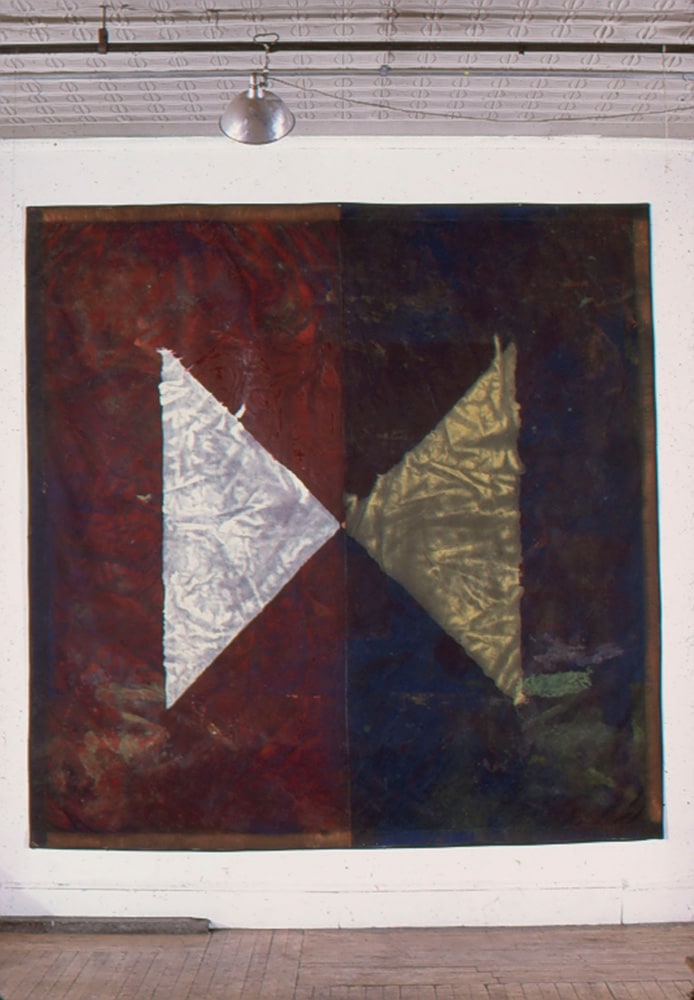 Alan Shields &quot;Electric Tit&quot; 1971-73 Acrylic, thread on canvas 112 1/2&quot; x 109&quot; (9'5&quot; x 9'1&quot;)