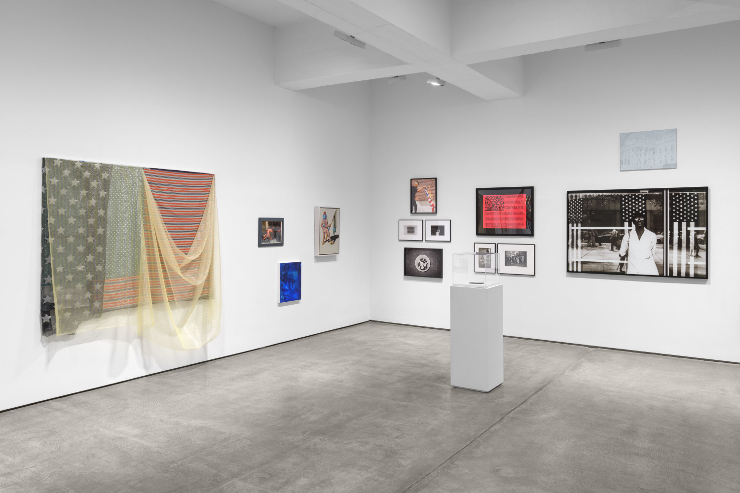 Installation view, Flags: A Group Show, Paula Cooper Gallery, New York, September 7 – October 26, 2024. Courtesy Paula Cooper Gallery, New York. Photo: Steven Probert
