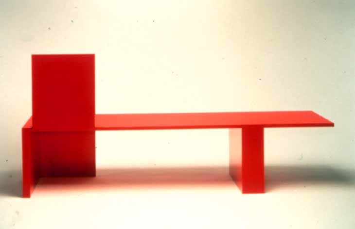 Robert Wilson &quot;Doktor Faustus, Esmeralda's Sofa&quot; 1989 Wood, steel, lacquer 81 7/8&quot; x 18 1/2&quot; x 36 1/4&quot;