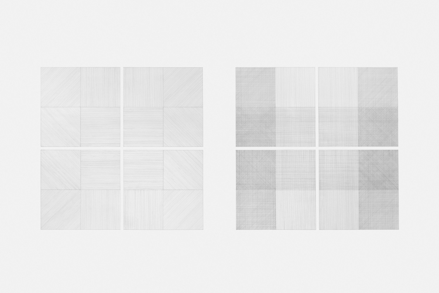 Sol LeWitt Wall Drawing #1: Drawing Series II 14 (A & B), 1968 black pencil each: 48 x 48 in. (121.9 x 121.9 cm) First drawn by: Sol LeWitt First installation: Paula Cooper Gallery, New York, NY, October, 1968