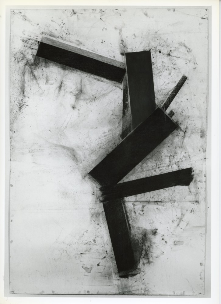 Joel Shapiro &quot;Untitled&quot; 1988 Charcoal and chalk on paper 88&quot; x 60&quot;
