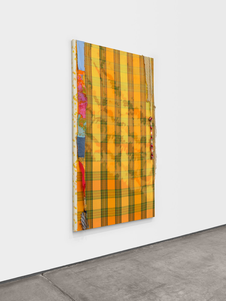 Eric N. Mack Adrift, 2023 fabric on aluminum stretcher stretcher: 77 x 44 in. (195.6 x 111.8 cm) ​​​​​​​overall: 80 x 47 x 3 in. (203.2 x 119.4 x 7.6 cm)