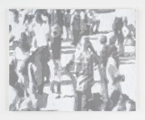 Wayne Gonzales "Waiting Crowd" 2007 Acrylic on canvas 24 x 30 in.