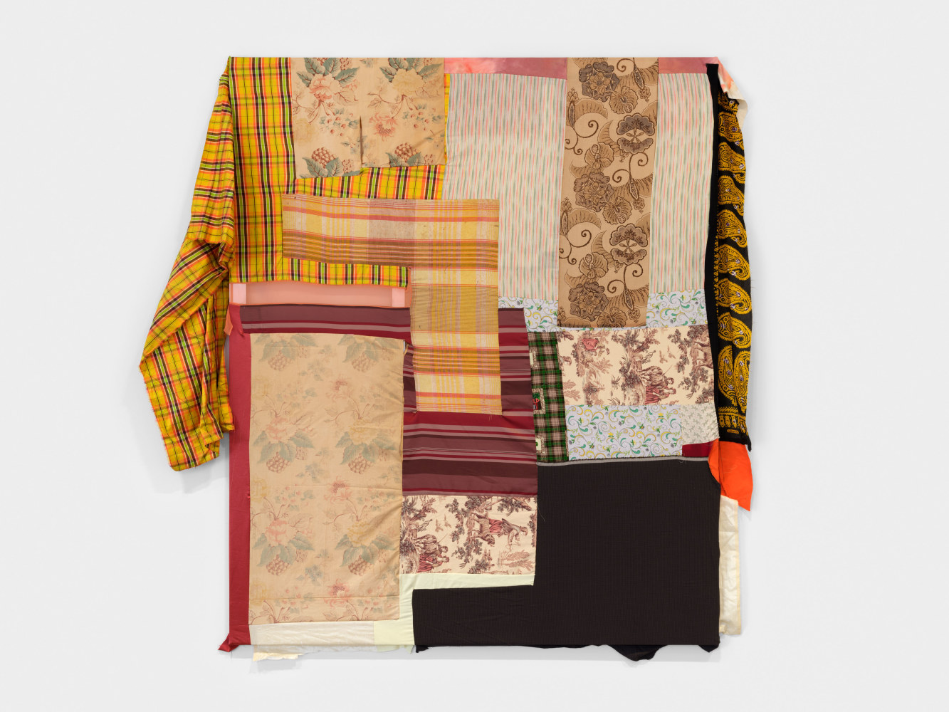 Eric N. Mack
Mary, 2023
fabric on aluminum stretcher
stretcher: 84 x 70 in. (213.4 x 177.8 cm)
overall:  87 x 83 x 9 in. (221 x 210.8 x 22.9 cm)