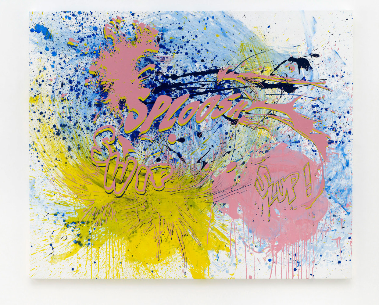 Christian Marclay Actions: Sploosh Swip Slup (No. 2), 2014 screenprint and acrylic on canvas ​62 3/16 x 75 in. (158 x 190.5 cm)