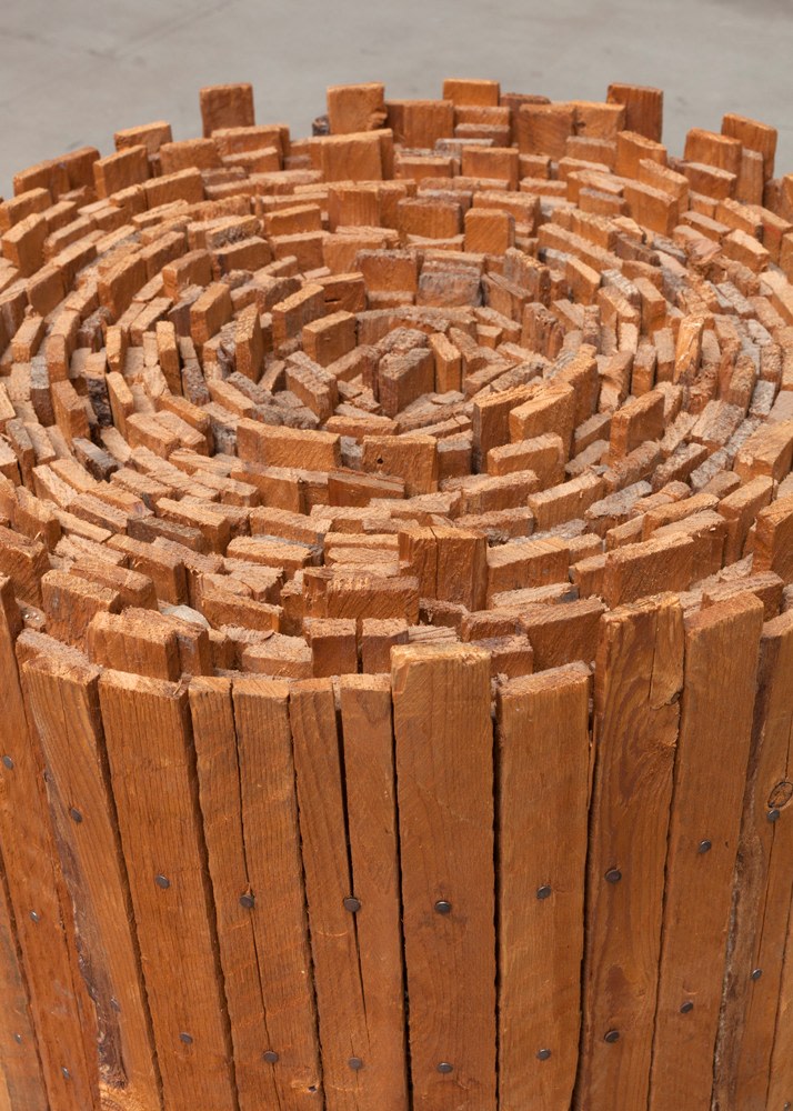 Jackie Winsor Solid Lattice, (detail), 1970 wood and nails 27 x 24 x 22 inches