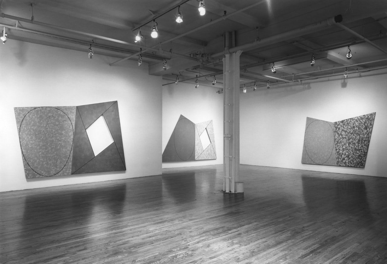 Installation view, Robert Mangold, Paula Cooper Gallery, 155 Wooster Street, New York, March 25 - April 18, 1987. Photo: Geoffrey Clements.