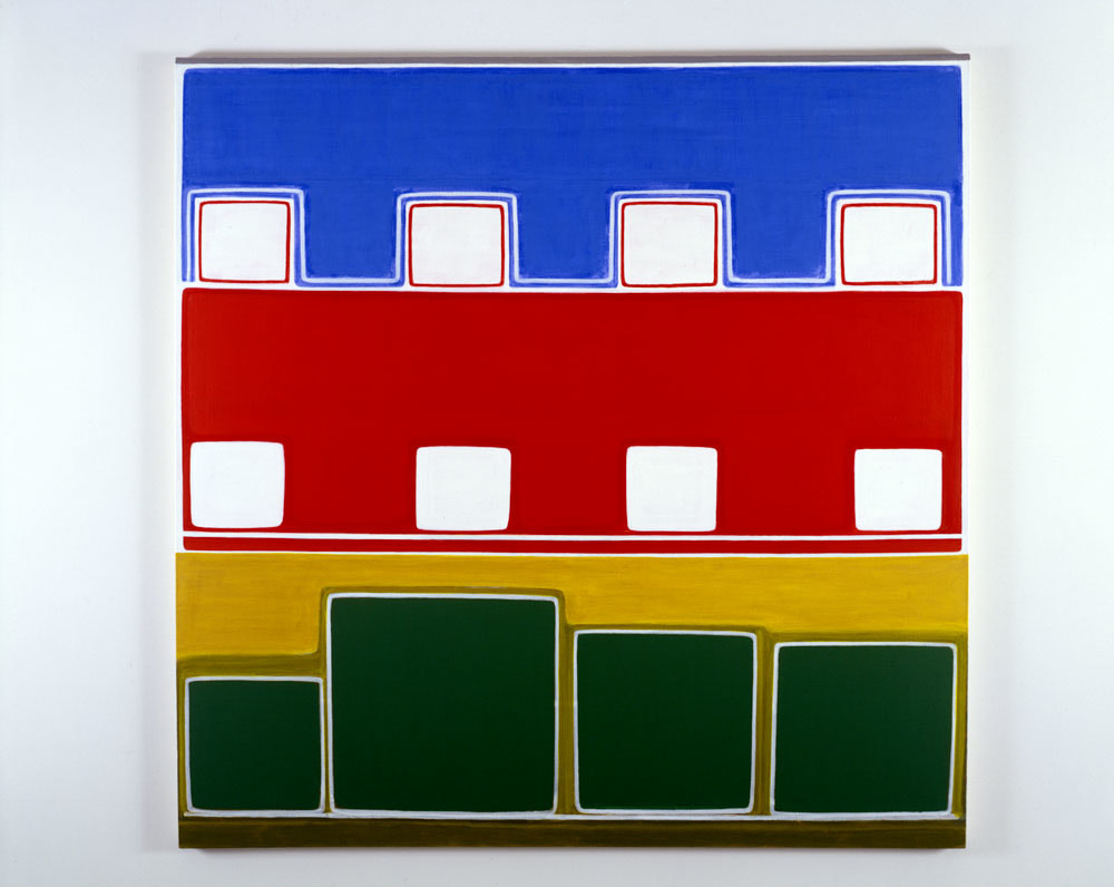 Dan Walsh "Platform" 2000 Acrylic on canvas 70 x 70"