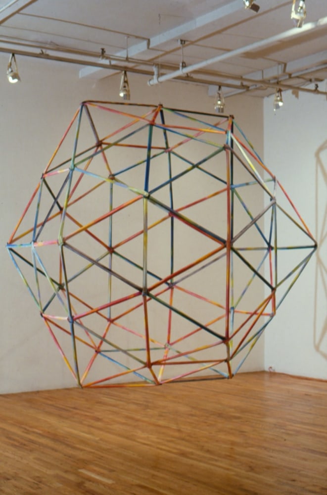 Alan Shields &quot;Kansas Metaball (or D.Y.L.O.S?) 1985-86 Acrylic, canvas, aluminum tubing, bolts &amp; nuts, cotton thread 115&quot; x 130&quot;