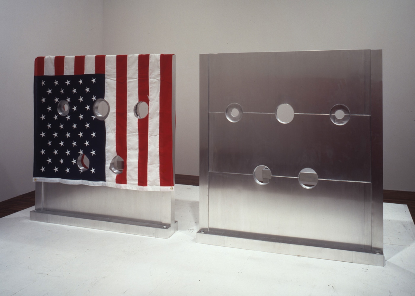 Installation view, Cady Noland, Paula Cooper Gallery, 155 Wooster Street, New York, March 26 - April 23, 1994. Photo: D. James Dee.