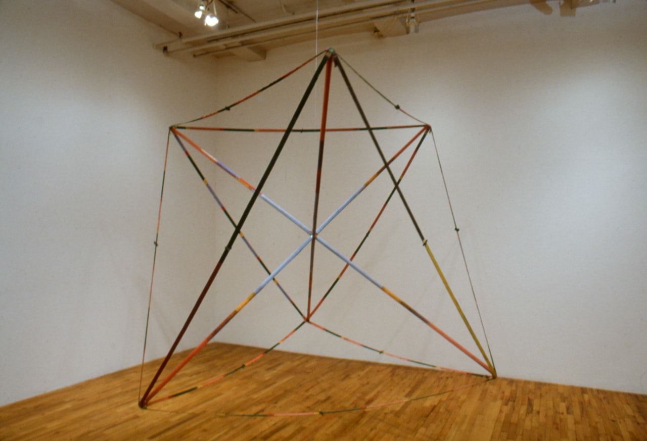 Alan Shields &quot;Electric Jelly Fish&quot; 1983-84 Acrylic, thread, aluminum, steel, canvas 81&quot; 88&quot; x 110&quot;