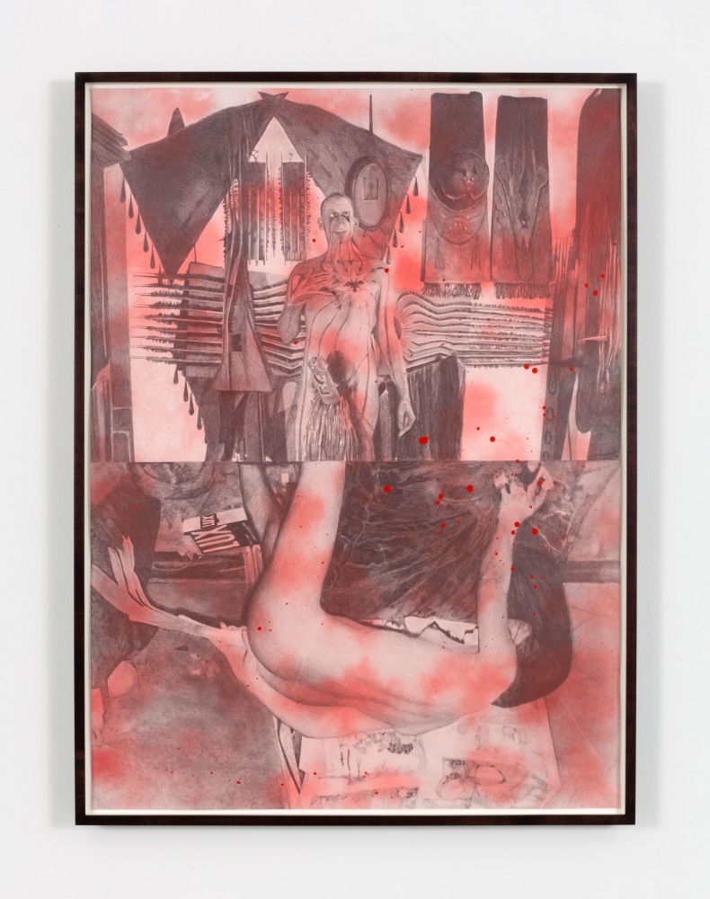 Sam Durant 1959, 1966, To the Marquis de Sade, 2014 graphite and enamel on paper (drafting assistance Gala Porras-Kim) 44 x 32 1/4 in. (111.8 x 81.9 cm) framed: 45 3/4 x 34 1/4 x 2 in. (1.9 x 87 x 5.1 cm) SDU-86-D
