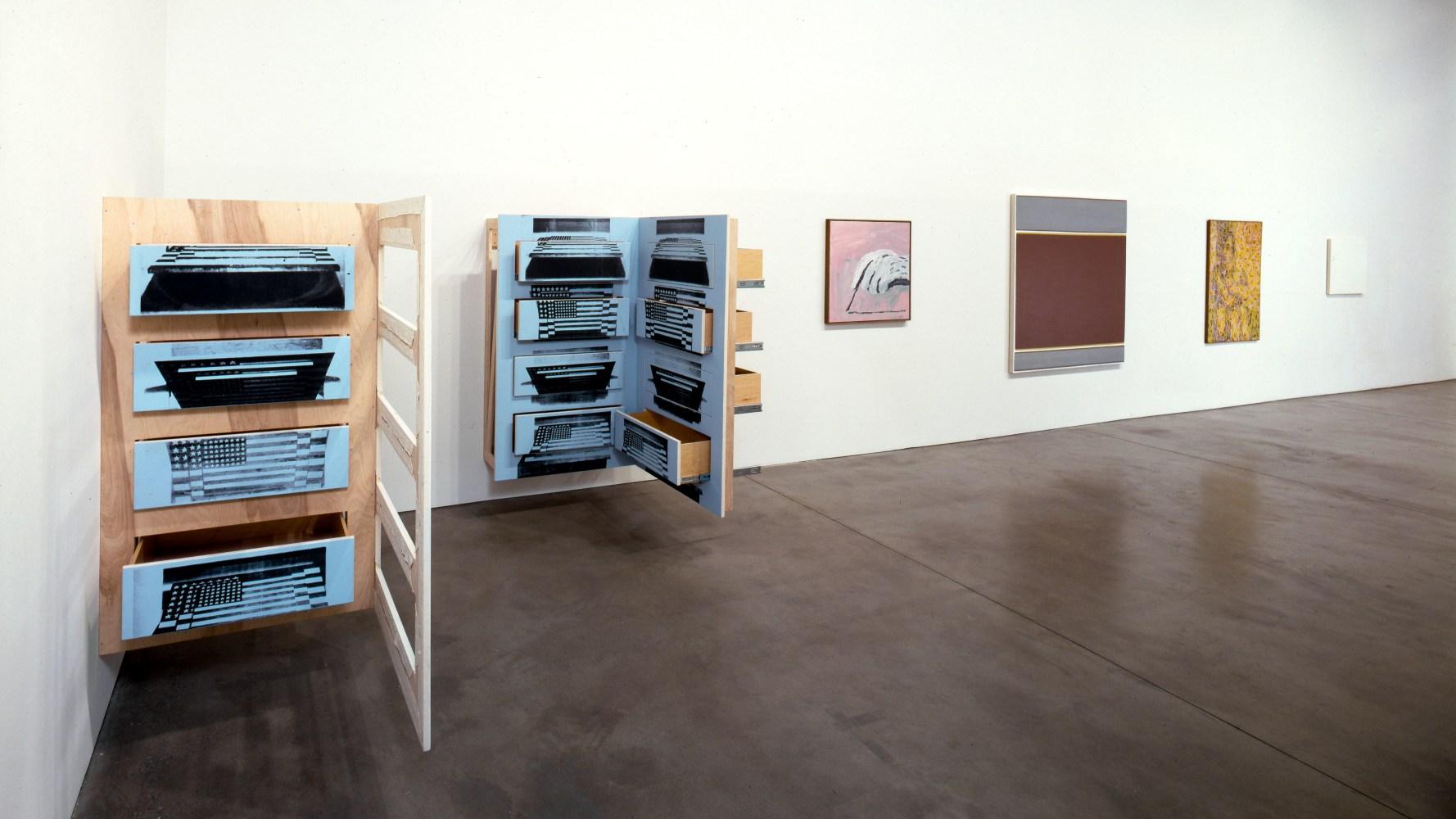 Installation view, From the Observatory, Paula Cooper Gallery, 534 W 21st Street, New York. March 16 - April 20, 2002. Photo: Tom Powel.