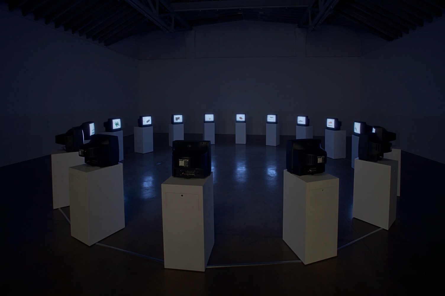 Installation view, Shake Rattle and Roll (fluxmix), Paula Cooper Gallery, 534 W 21st Street, January 8 - February 7, 2005. Photo: Tom Powel.