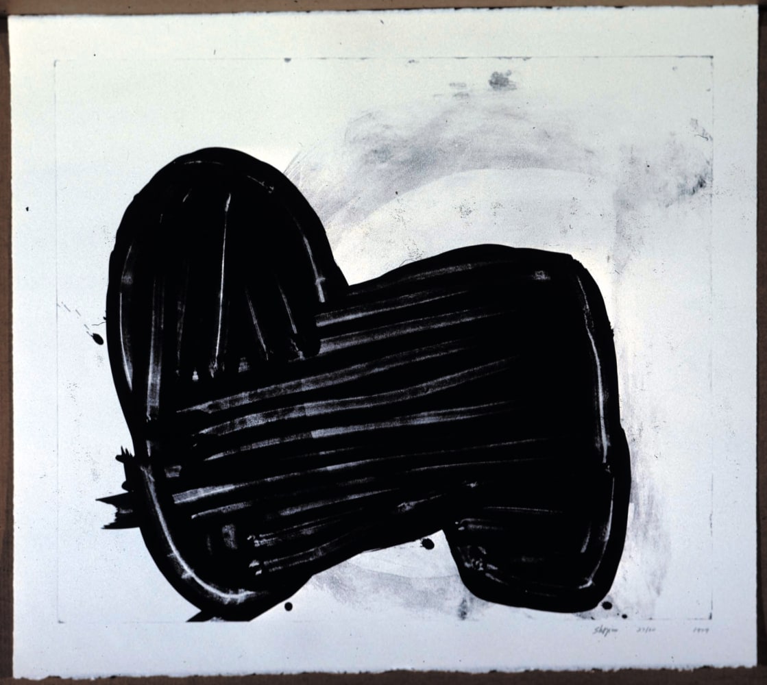 Joel Shapiro "Untitled" 1979 Lithograph on Rolled Arches Cover 320gm, printed in black from an aluminum plate 37 x 42 in.