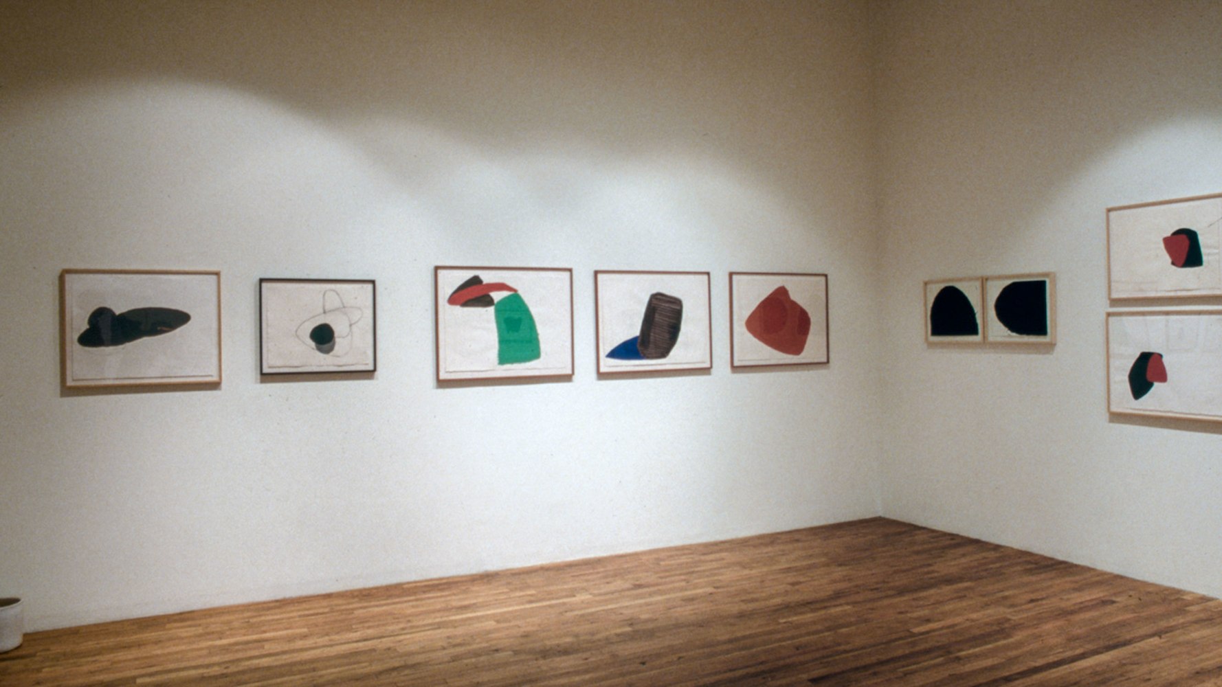 Installation view, Gouaches, Paula Cooper Gallery, 155 Wooster Street, New York, March 22 - April 14 1984. © 2025 Joel Shapiro / Artists Rights Society (ARS), New York. Courtesy Paula Cooper Gallery, New York. Photo: Geoffrey Clements.