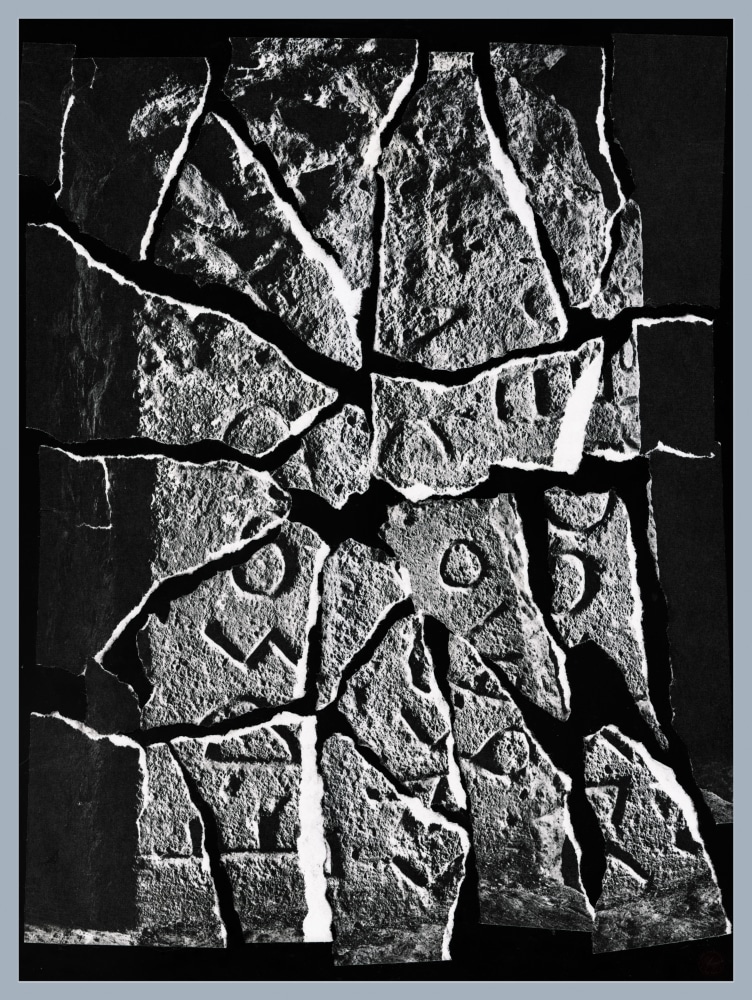 Sarah Charlesworth Stone Tablet, 1981 black and white mural print, mounted with lacquered wood frame frame: 65 7/8 x 49 7/8 x 1 5/8 in. (167.3 x 126.7 x 4.1 cm) Edition of 3, + 2 APs