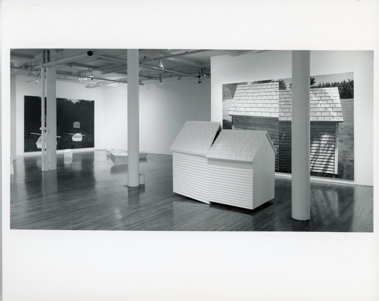 Installation view, Four Paintings (for Victor Ganz), Paula Cooper Gallery, 155 Wooster Street, New York, February 3 - 27, 1988. © Jennifer Bartlett. Courtesy Paula Cooper Gallery, New York, Marianne Boesky Gallery, New York, and The Jennifer Bartlett 2013 Trust. Photo: D. James Dee.